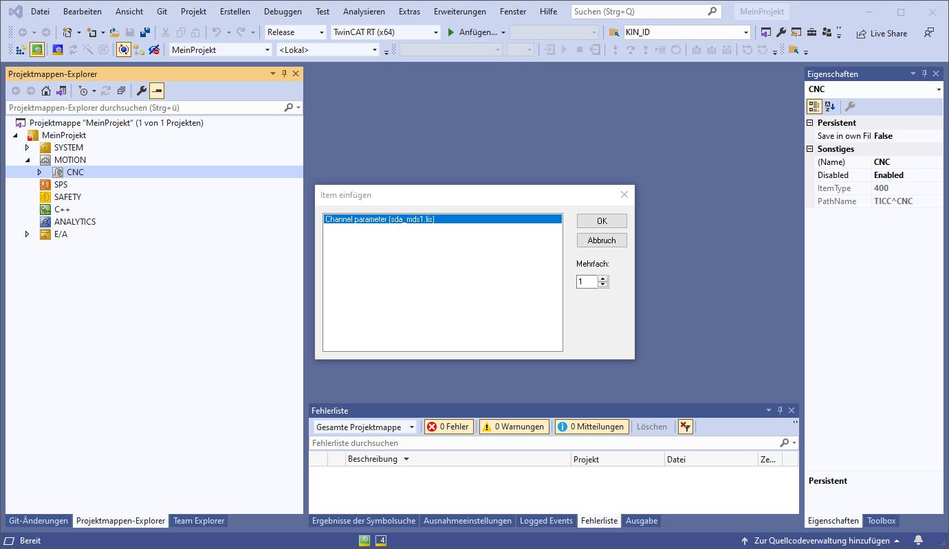 Neues Projekt anlegen 4: