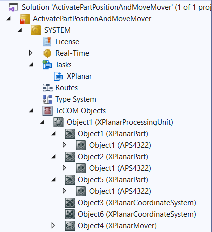 Beispiel „Aktiviere Planar-Part Position und verfahre Planar-Mover" 1: