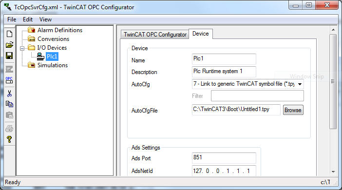 Datenübernahme aus TwinCAT PLC 1: