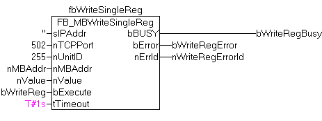 FB_MBWriteSingleReg (Modbus-Funktion 6) 4:
