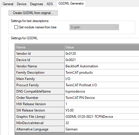 GSDML Generator 1: