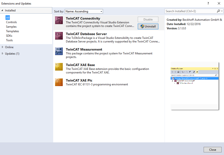 Integration in Visual Studio 1: