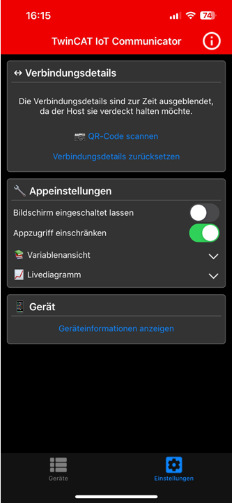 Verbindungseinstellungen 2: