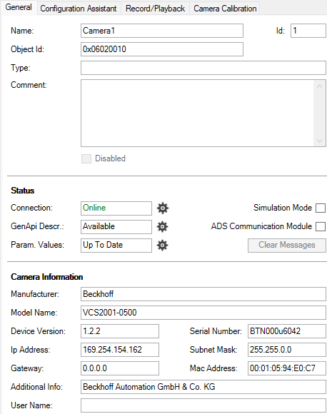 GigE Vision Kamera anlegen 14: