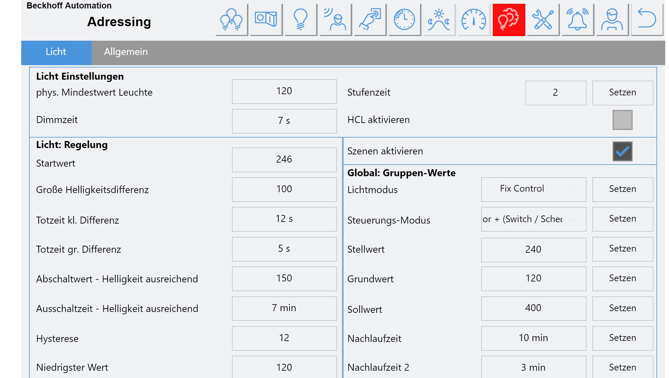 Einstellungen 1: