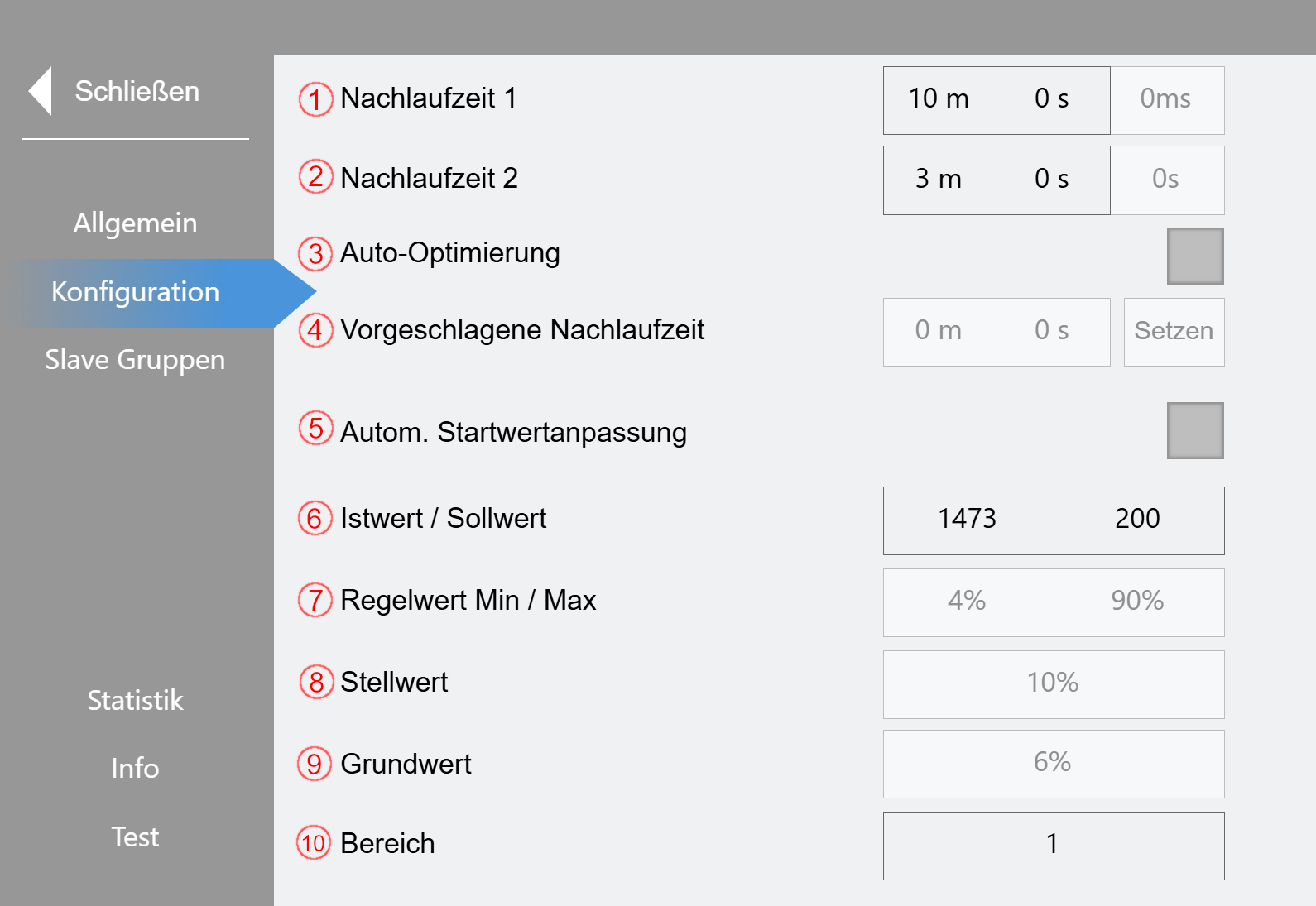 Untermenü „Gruppen“ 2: