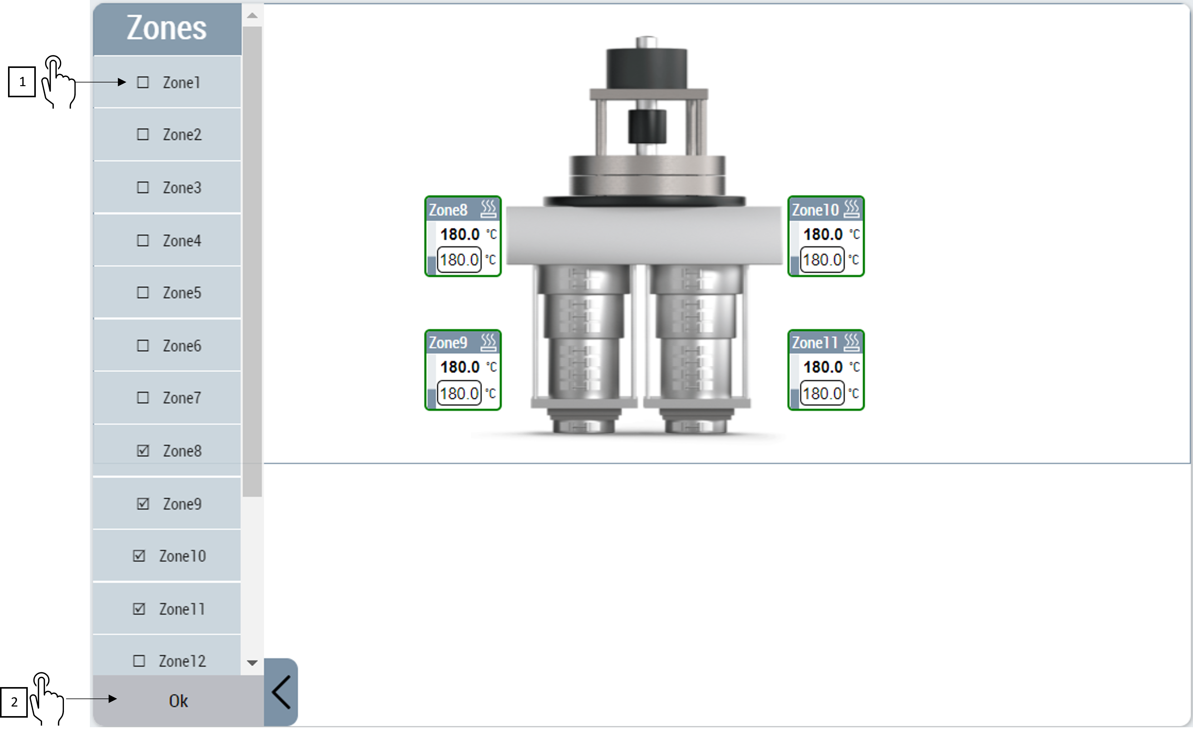 Neue Temperaturzonen dem Layout hinzufügen 1:
