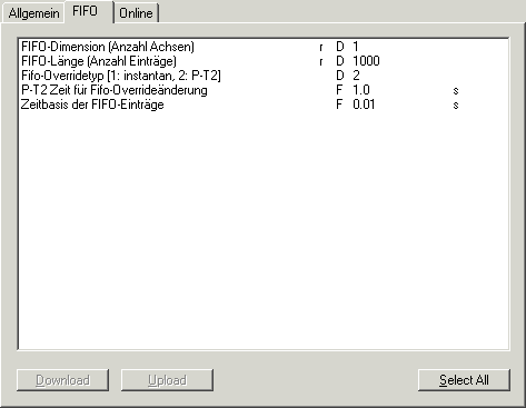 FIFO-Parameter und FIFO 2: