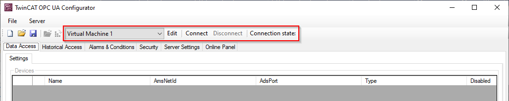 Verbinden mit einem Server 1: