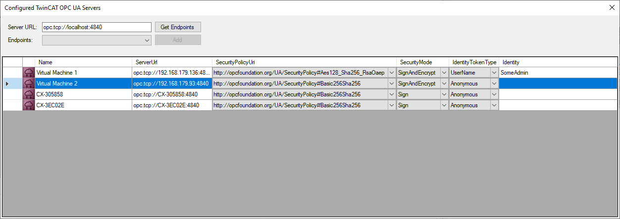 Verbinden mit einem Server 2:
