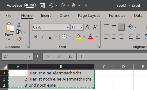 Alarmtexte konfigurieren 3: