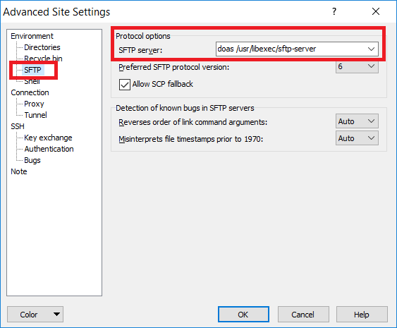 WinSCP als root 2: