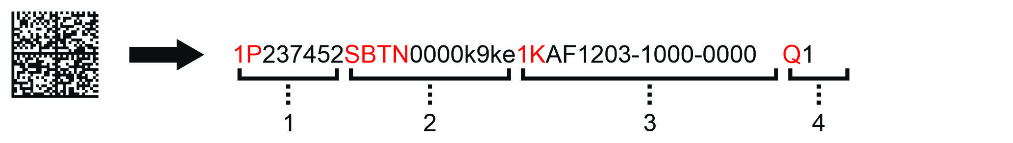 Coded information on the BIC 1: