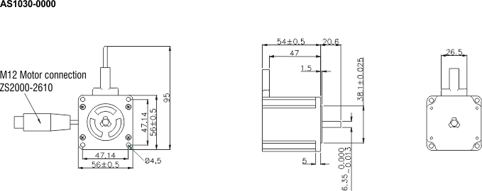 Dimensional drawing AS1030-0000 1: