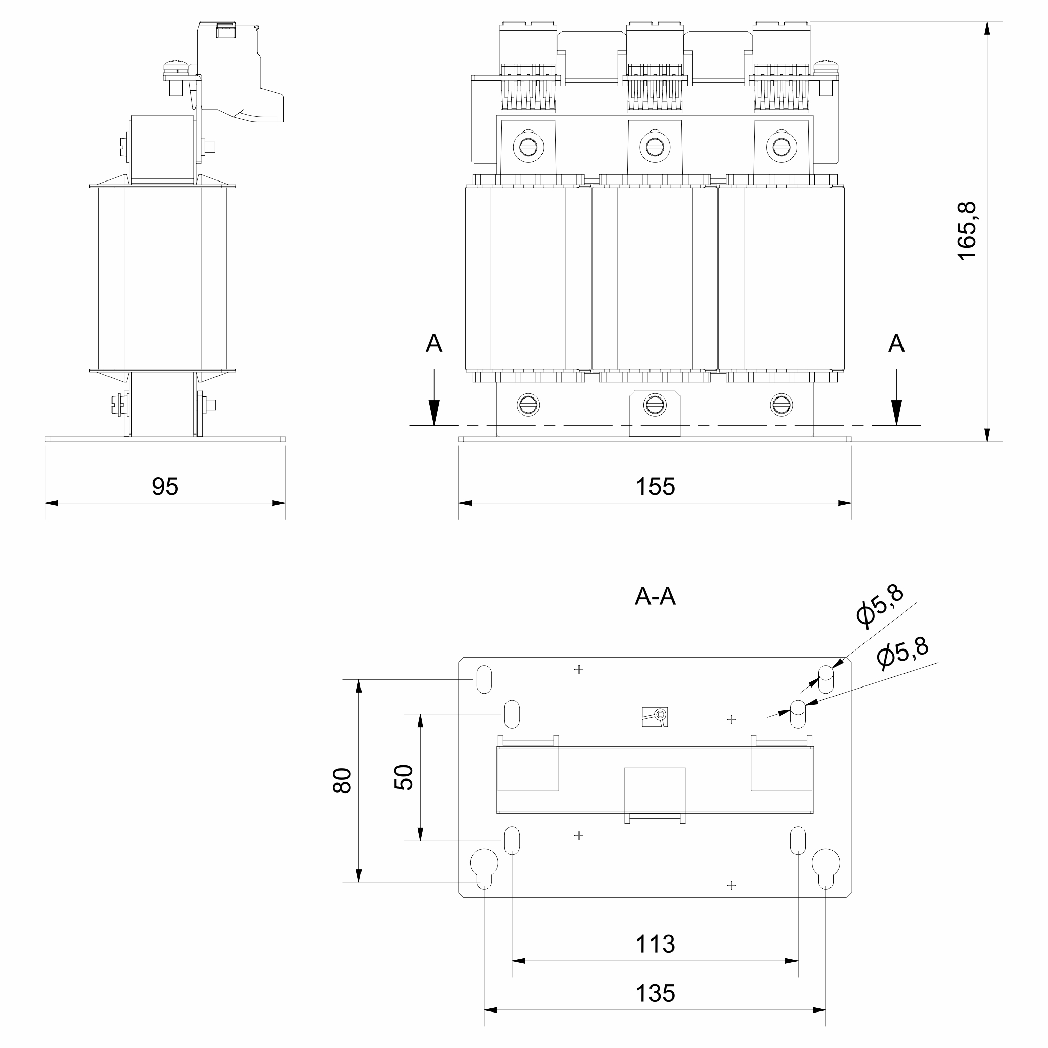 Dimensional drawing AX2090-ND80-0020 1: