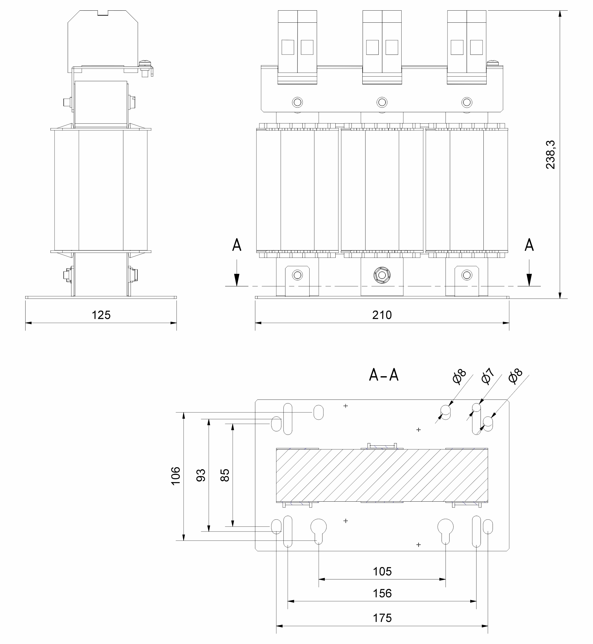 Dimensional drawing AX2090-ND80-0080 1: