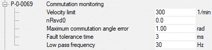 Parameter P-0-0069, Commutation monitoring 1: