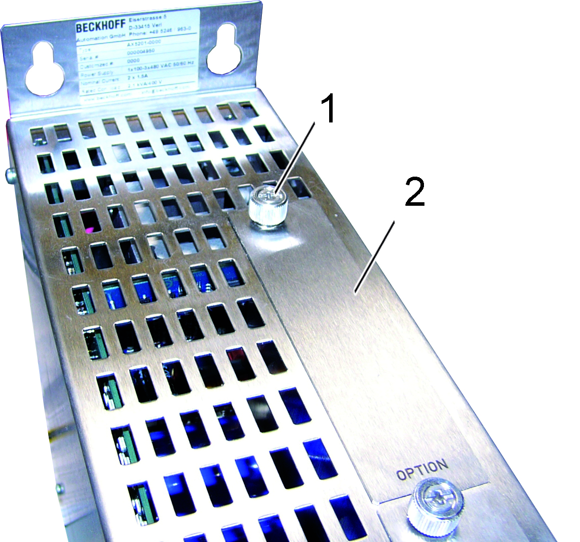 Installation of the optional encoder card 1: