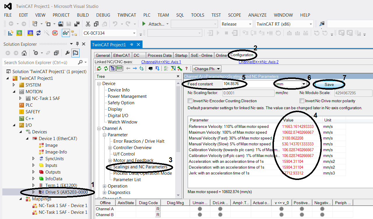 Specifying the scaling factor 1: