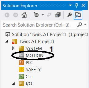 Create axis configuration 1: