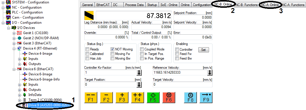 Activating manual control 1: