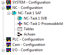 Create NC axis configuration 3: