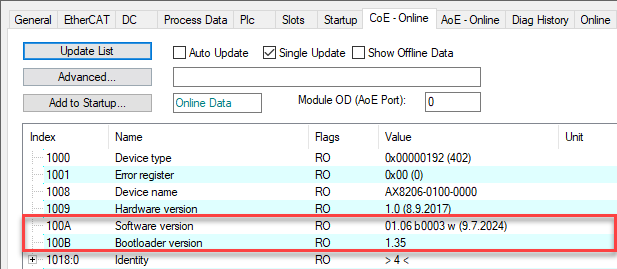 Firmware versions 1: