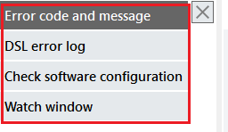 Selection options for AX8xxx 1: