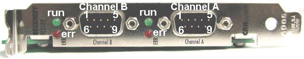 BK5151, FC51xx, CX with CAN interface and EL6751: D-sub, 9 pin 2: