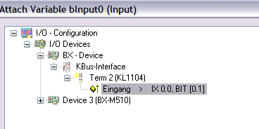 Local process image in the TwinCAT configuration 2: