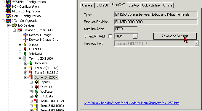 Example: Parameterization with the KS2000 configuration software 3: