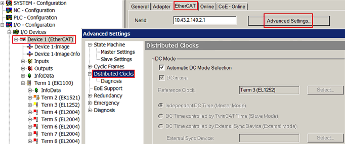 EKxxxx - Optional Distributed Clocks support 1: