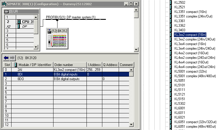 Configuration: Siemens S7 Controller BK3120 4: