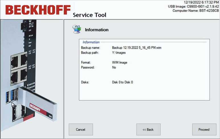 Restoring a backup 6: