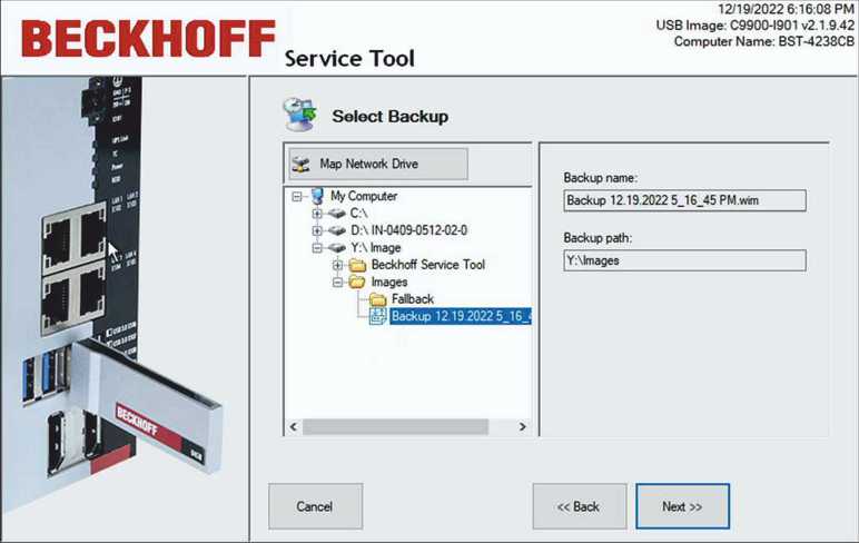 Restoring a backup 2: