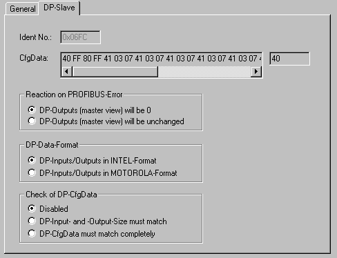 PROFIBUS settings 1: