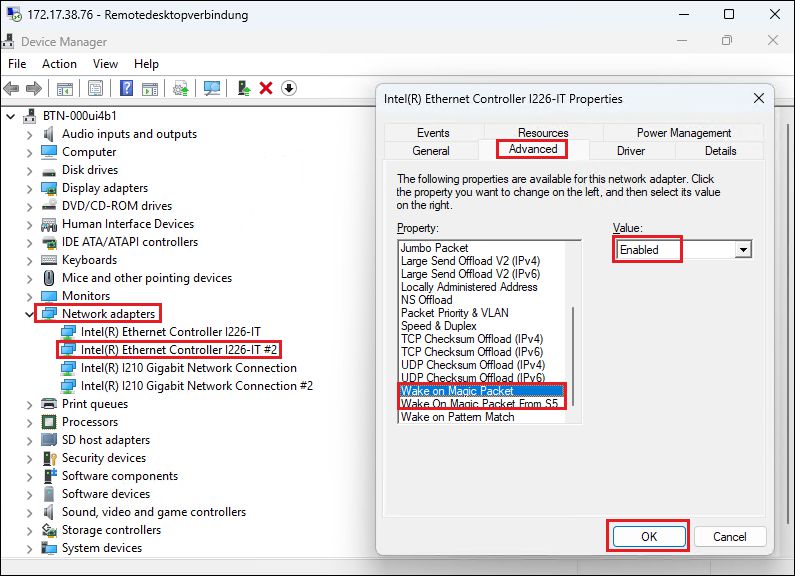 Wake on LAN (WOL) 1: