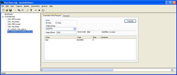 ADS access via AmsAdsDebugger 1: