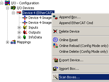 Configuration of the CU1128 in the TwinCAT System Manager 1: