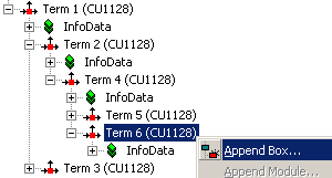 Configuration of the CU1128 in the TwinCAT System Manager 15: