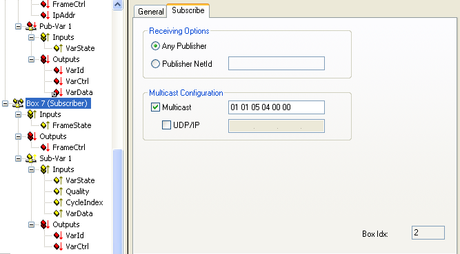 Beckhoff network variables - Settings 14: