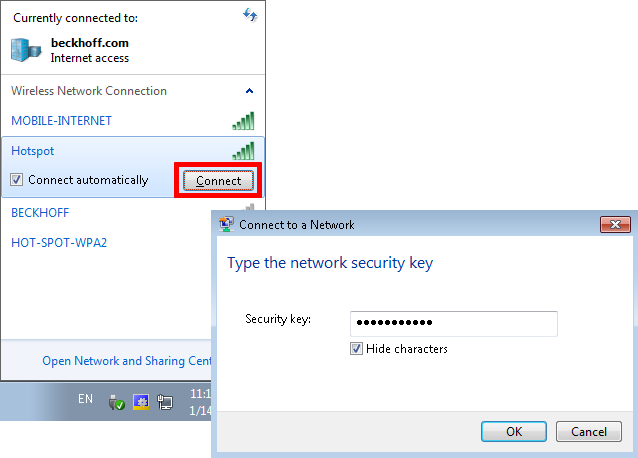 Establishing a connection to Windows standard applications 1: