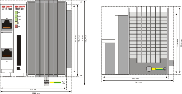 Ground connection to cooling element 1: