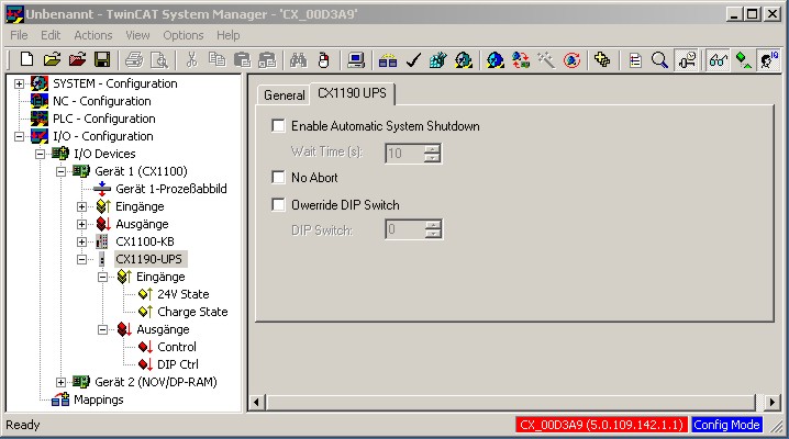 Controlling theUPS from the PLC 1: