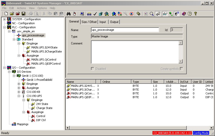 Controlling theUPS from the PLC 2: