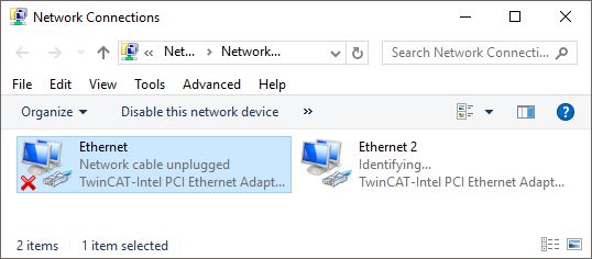 Identification of the Ethernet interfaces (X000, X001) 1: