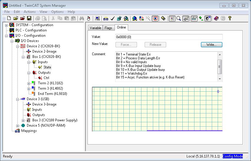 Diagnostics in the PLC program 1: