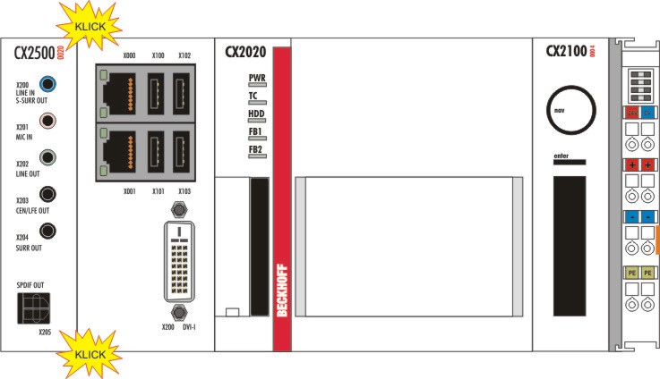 Attaching the system interface to the CX20x0 system 3: