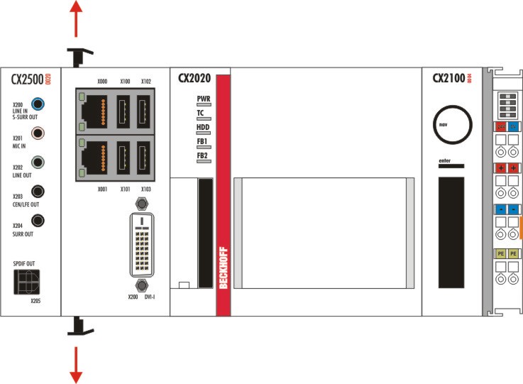 Mounting the module lock 4: