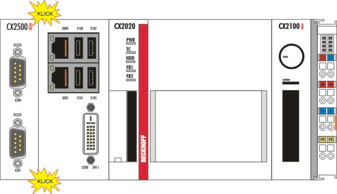 Attaching the system interface to the CX20x0 system 3: